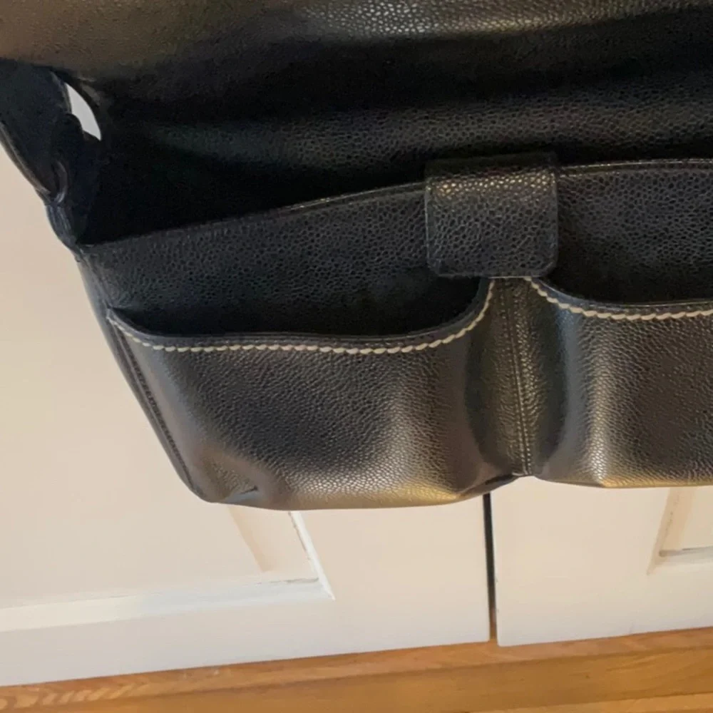 AUTH CHANEL BLACK BAG CAVIAR LEATHER STUNNING